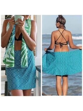 Ripskirt Playa Ocean Geometric Print Tear Away Water Repellent Wrap Skirt XL